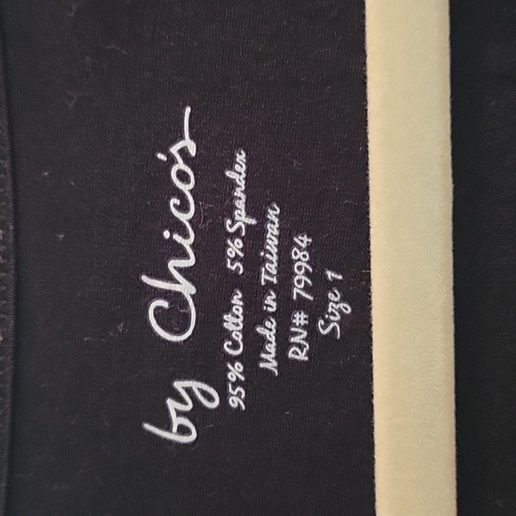 Chicos black w/ sparkle neckline and martini glass and olives on sleeves… - Picture 4 of 10